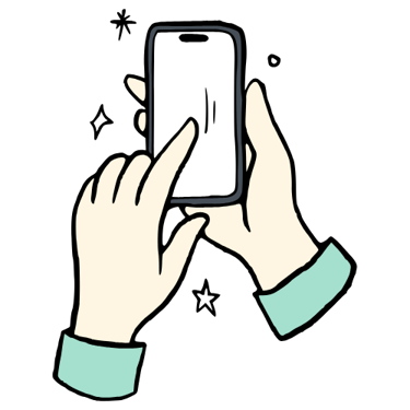 Dessin smartphone et mains