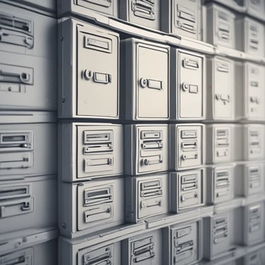 A dimly lit room features a desktop monitor and a laptop on a desk, both displaying lines of code and digital graphics. The primary focus is on programming and software development, with a dark, tech-centric theme.