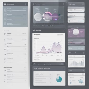 A laptop displaying a software development interface is placed on a granite countertop. Next to the laptop is a closed notebook and a pen. In the background, a sofa and a large window can be seen, providing a contrast between the focused workstation and the casual home setting.