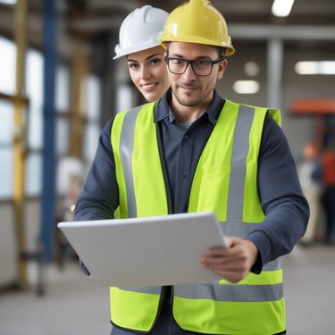 Technician using a handheld vibration meter on industrial machinery in a factory setting.
