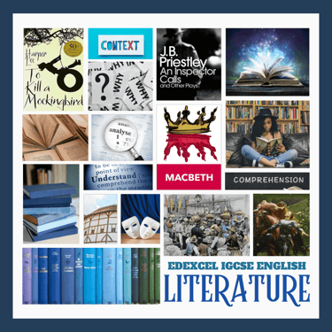 IGCSE Literature book and Ideas montage
