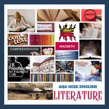 AQA GCSE Literature book and Ideas montage