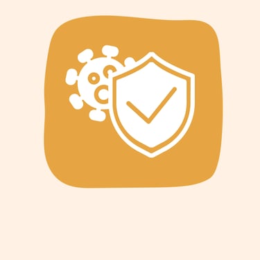 a shield and virus icon portraying vaccinations