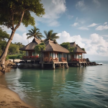 A modern architectural space featuring a ceiling with two elongated skylights allowing natural light to stream in. A sign with bold letters spells out 'TRAVEL IS MY THERAPY' and is prominently displayed across the ceiling. The walls are a smooth off-white with several small, modern wall lights evenly spaced along them. A wooden railing can be seen at the bottom of the image.