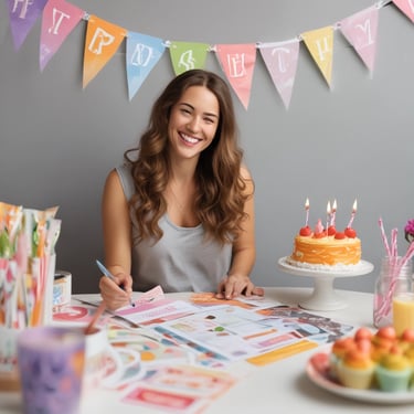 lady with long hair at birthday party
