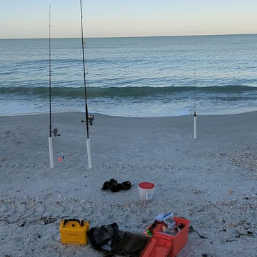 awesome chillantix boombox by the ocean with fishing gear