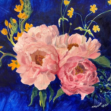 oil painting of peonies by Renée Callahan