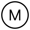 un M noir dans un cercle noir