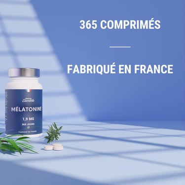 flacon avec deux comprimés