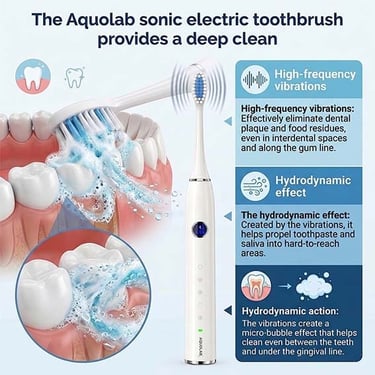 Aquolab sonic toothbrush for cleaning dental implants