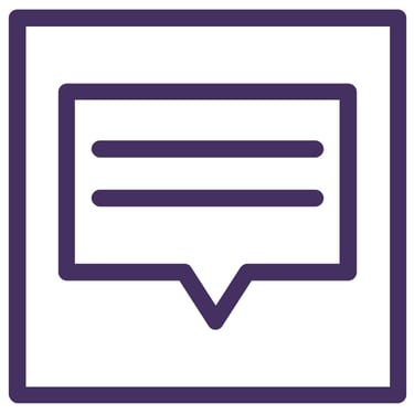 Ícono de burbuja de diálogo que representa un mensaje o comentario.