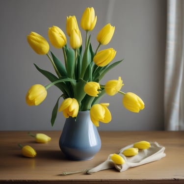 Two children are engaged in activities in a room with a checkered floor. A boy stands at a small table, working with a large, patterned bowl and a jug. A girl sits in a chair beside him, focusing on her task. The room features a large window, a radiator, and kitchen utensils hanging on the wall.