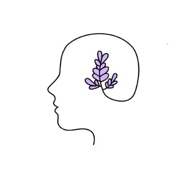 Logo - profile with lavender 
