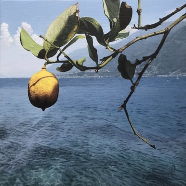 Tableau peinture à l'huile - Un citron sur l'île de Brissago