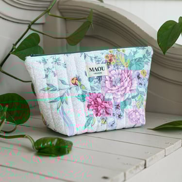 trousse de toilette trapèze fleurs