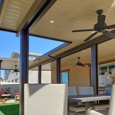 Multi-soan Alumawood cover with fans and lighting