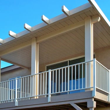 Alumawood cover on second story balcony.