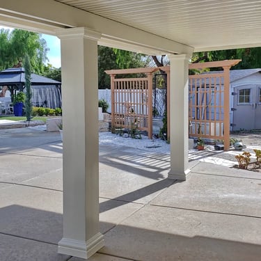 Coulms, arbor, shed, and gazebo.