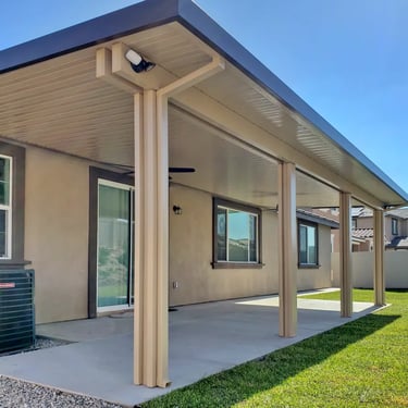 Alumawood patio over installed over AC unit.