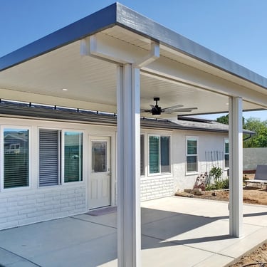 whit patio oof with Graphite color fascia.