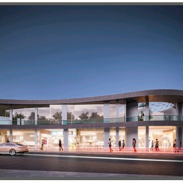 Rendu 3D Mall Commercial — Façade frontale