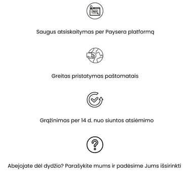 saugus atsiskaitymas, greitas pristatymas, grazinimas per keturiolika dienu lalande.lt parduotuveje