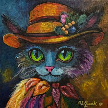 “Miss Fancy” cat painting 