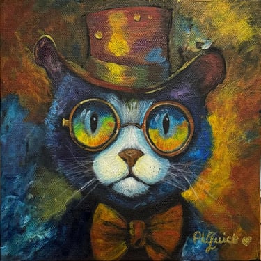 “Mr. Fancy” cat painting