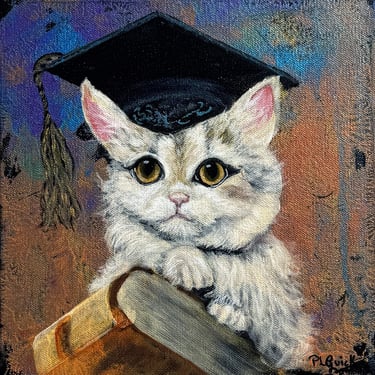 “The Grad Kitty” cat painting 
