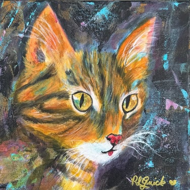 “Tiger Eyes” cat painting 