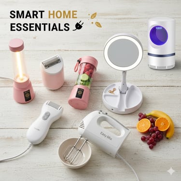 Smart electronic gadgets; including a a portable blender, lighted makeup mirror, mosquito killer etc