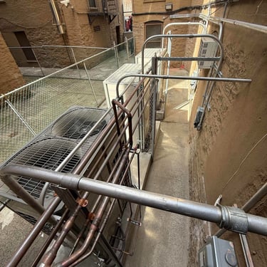 Overhead piping and electrical routing in mechanical space Reading PA