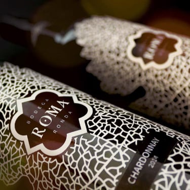 Close up of two wine bottles