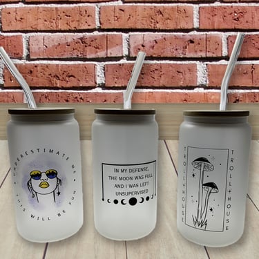 frosted glass cans with custom images