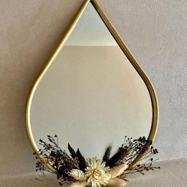 miroir goutte et fleurs séchées Lulé Crééations Florales