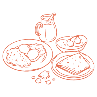 illustration orange d'un petit-déjeuner