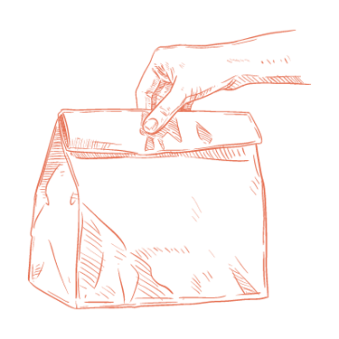 illustration d'un sac kraft de nourriture