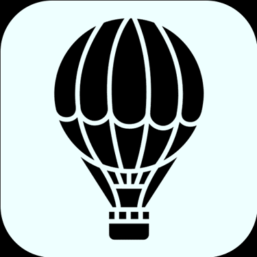 Hot air balloon icon