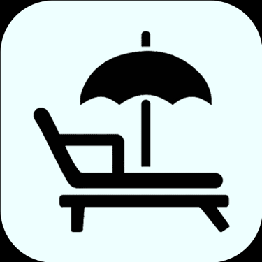 Sun lounger icon