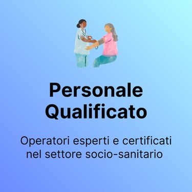 Illustrazione OSS Operatore Socio Sanitario, con testo "Personale Qualificato"
