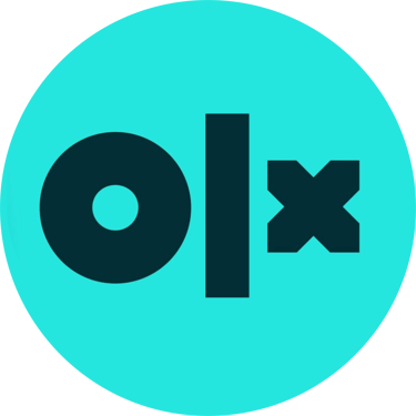 a blue and green logo with the word ok