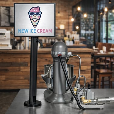 Nitrogen ice cream in coffee shop