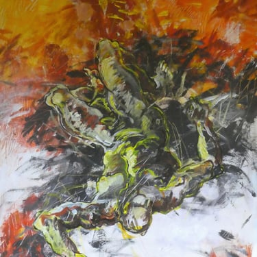 Chute de l'homme  Acrylique sur toile 