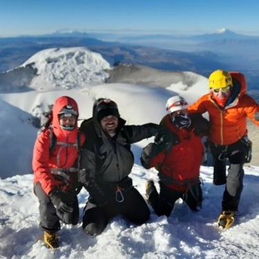 on the summit of Cotopaxi