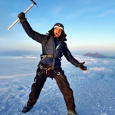 climber on Cotopaxi