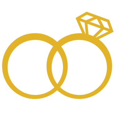 a pair of wedding rings with a diamond ring to represent wedding, and helping with wedding expenses