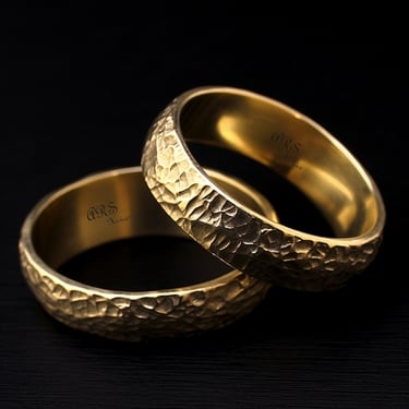 Alianza oro bombé martelé de 6mm
