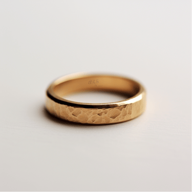 Alianza oro plana martelé de 5mm