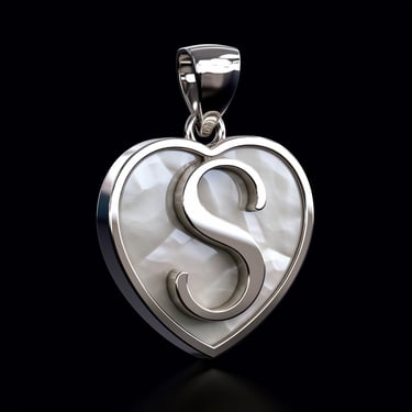 Colgante en Oro Blanco y Nacar personalizado