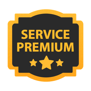 un panneau de service prémium avec des étoiles dessus la net' impression